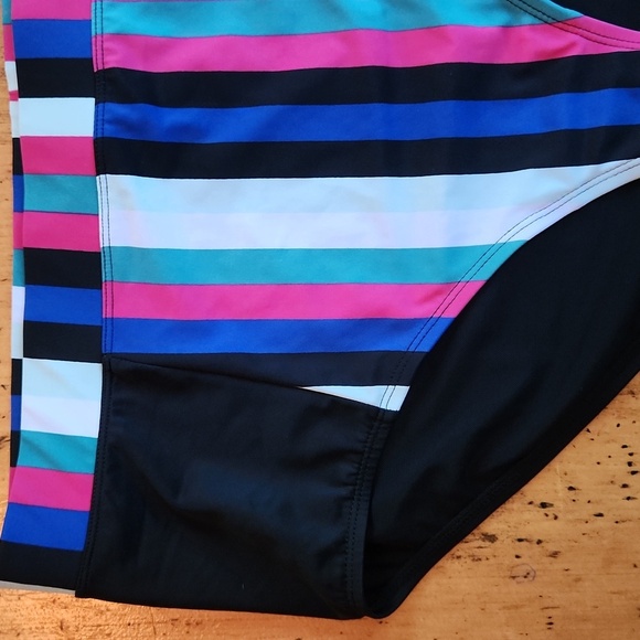 SWIM BY CACIQUE Striped Swimsuit Bottom High Rise, Size 20 - Picture 2 of 6